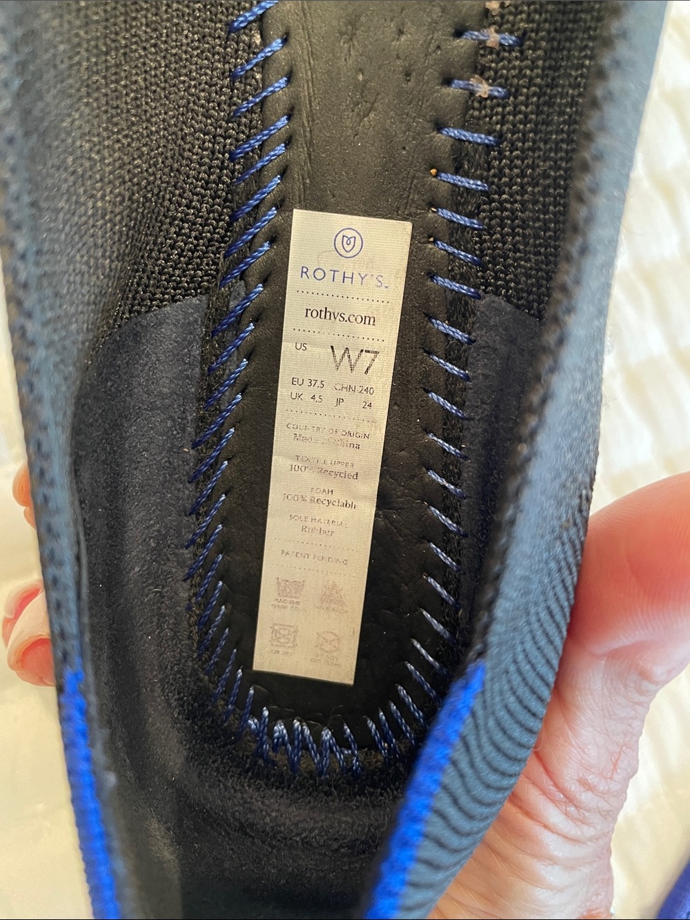 Rothy's Black Ballet Flats sz 7 - Picture 3 of 6
